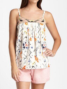 Anthropologie Pleated Floral Print Cami, L